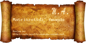 Matriszottó Amanda névjegykártya